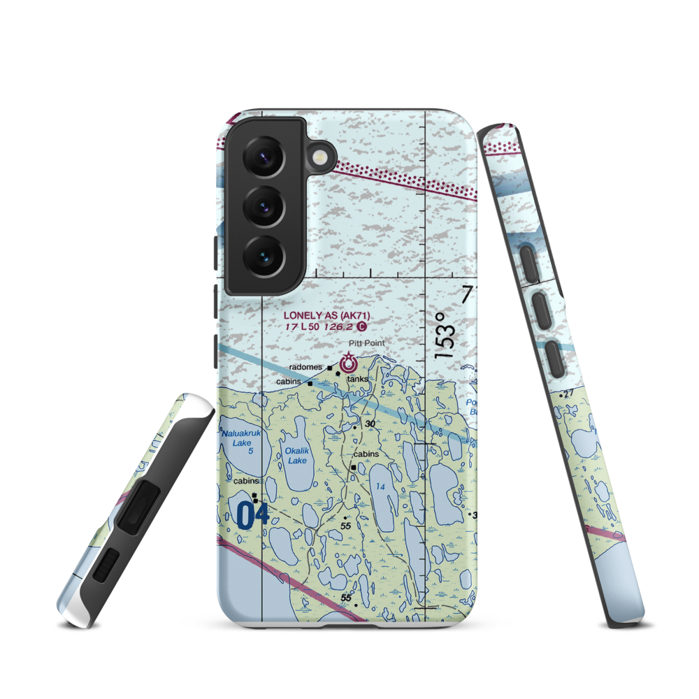 Lonely Air Station (AK71) VFR Sectional Samsung Phone Case Samsung Galaxy S22 model shown