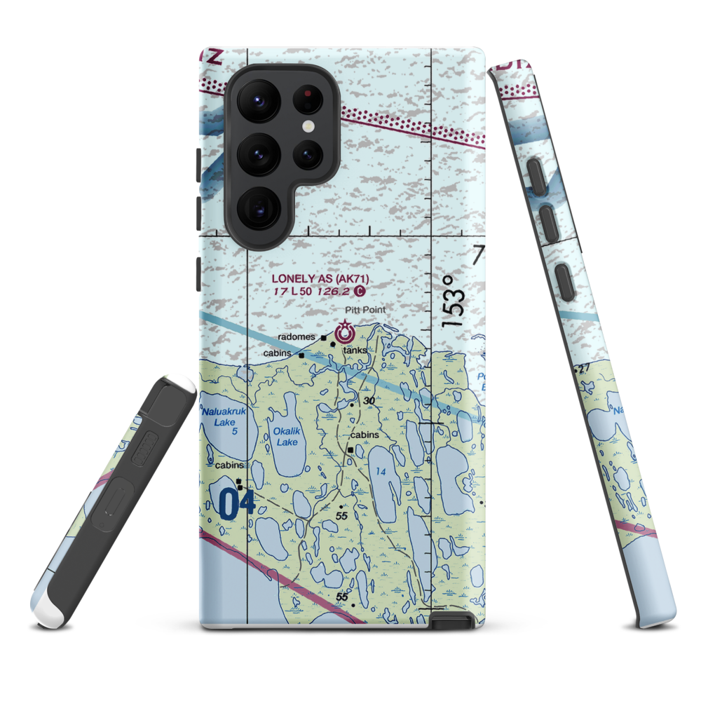 Lonely Air Station (AK71) VFR Sectional Samsung Phone Case Samsung Galaxy S22 Ultra model shown