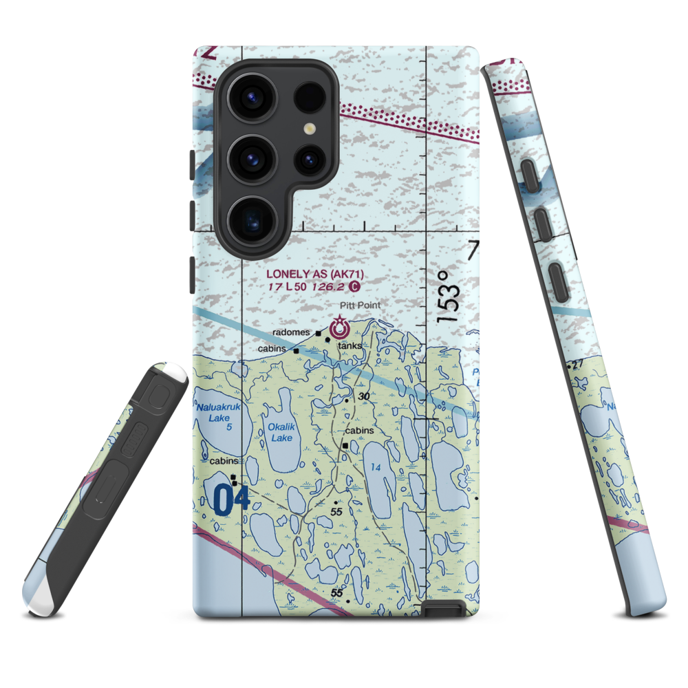 Lonely Air Station (AK71) VFR Sectional Samsung Phone Case Samsung Galaxy S23 Ultra model shown