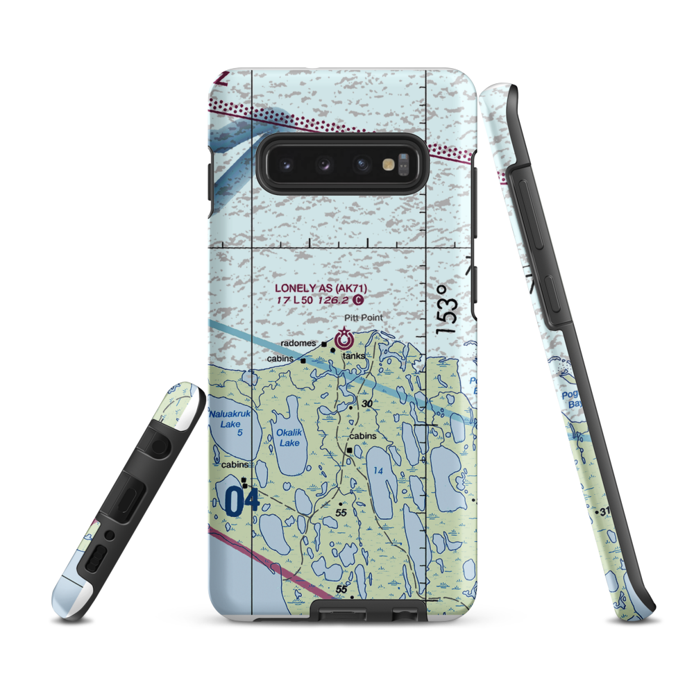 Lonely Air Station (AK71) VFR Sectional Samsung Phone Case Samsung Galaxy S10e model shown