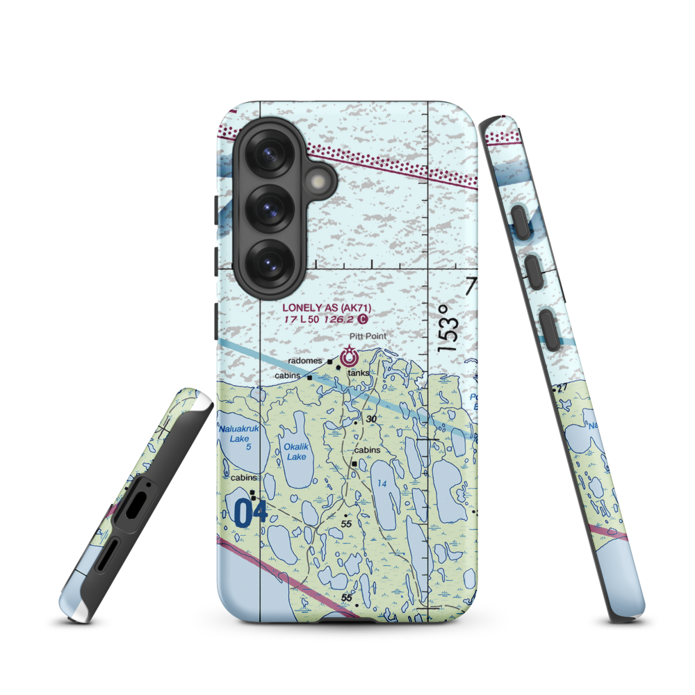 Lonely Air Station (AK71) VFR Sectional Samsung Phone Case Samsung Galaxy S25 model shown