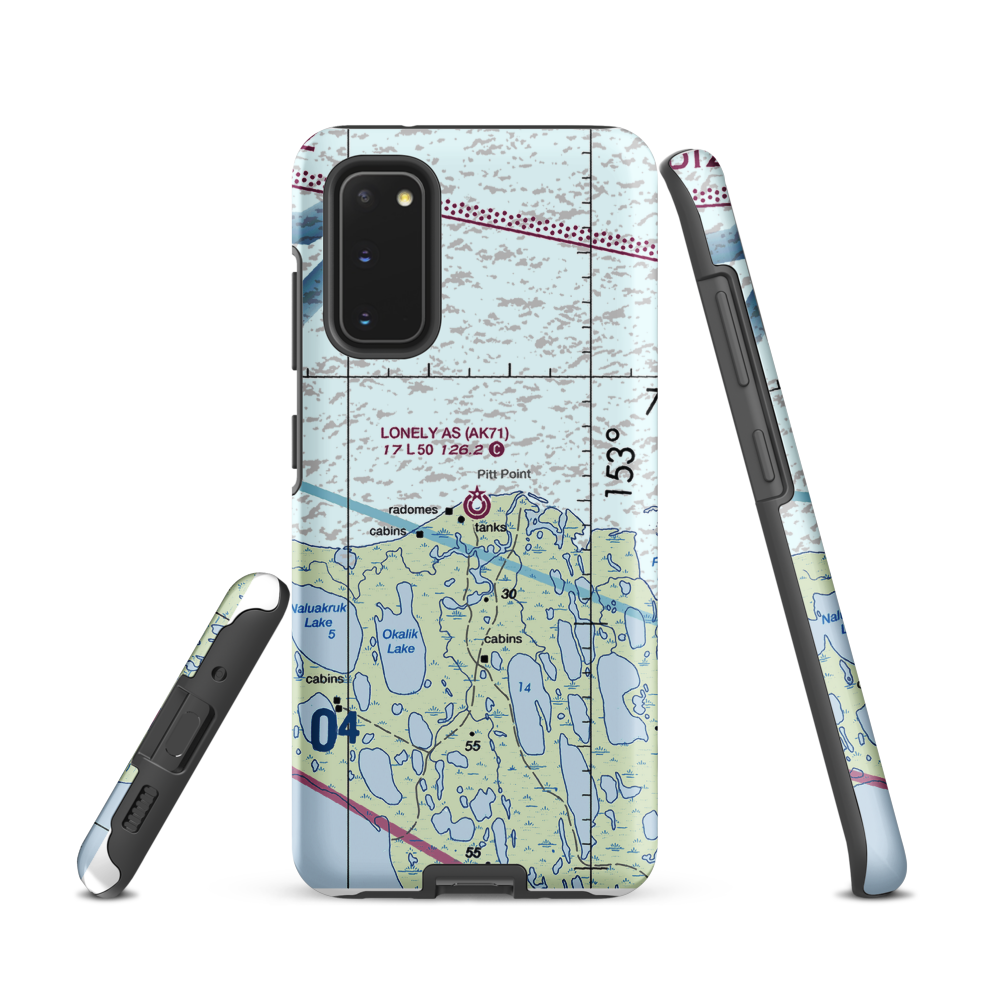 Lonely Air Station (AK71) VFR Sectional Samsung Phone Case Samsung Galaxy S20 model shown