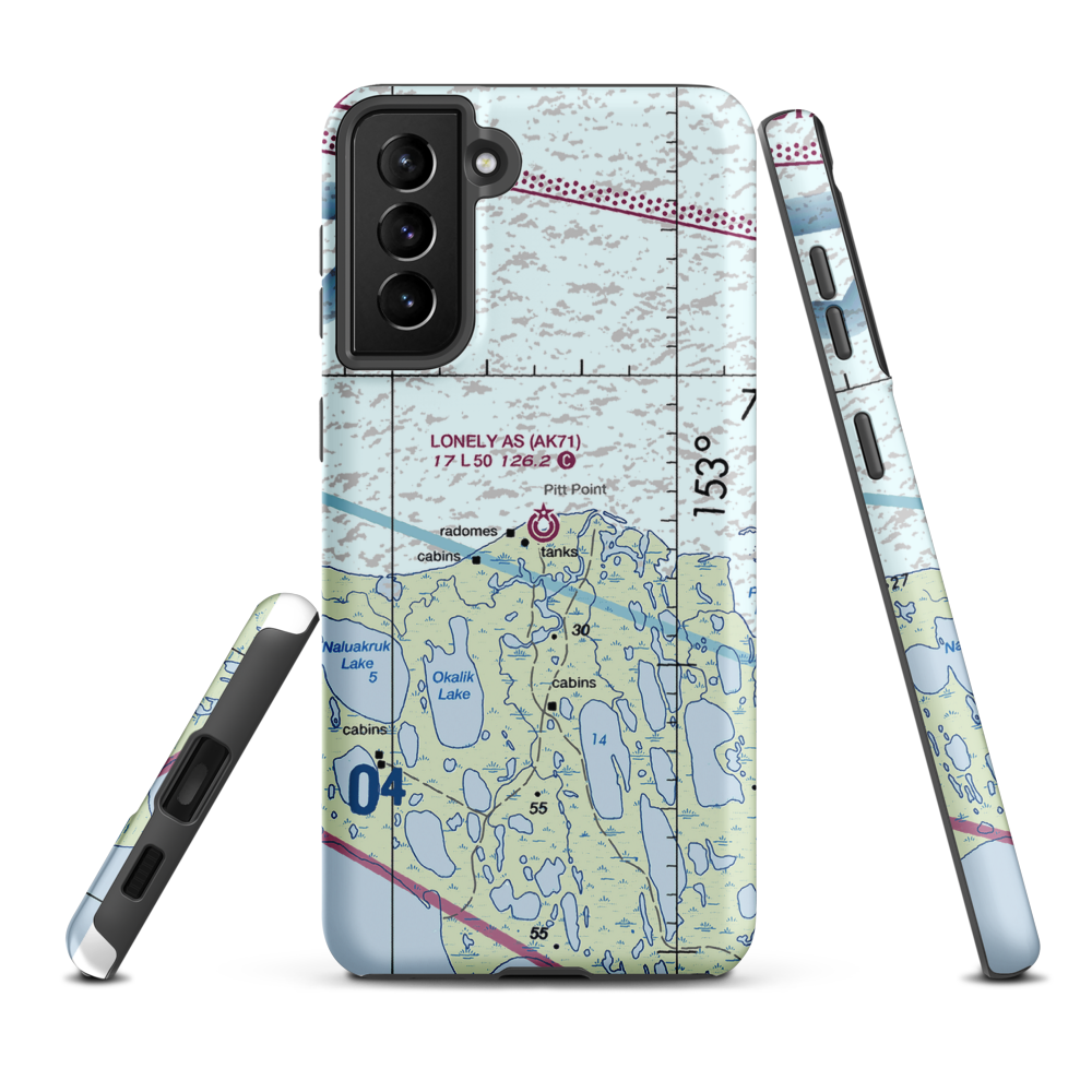 Lonely Air Station (AK71) VFR Sectional Samsung Phone Case Samsung Galaxy S21 FE model shown