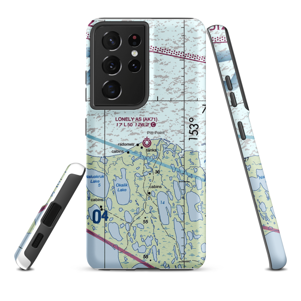 Lonely Air Station (AK71) VFR Sectional Samsung Phone Case Samsung Galaxy S21 Ultra model shown