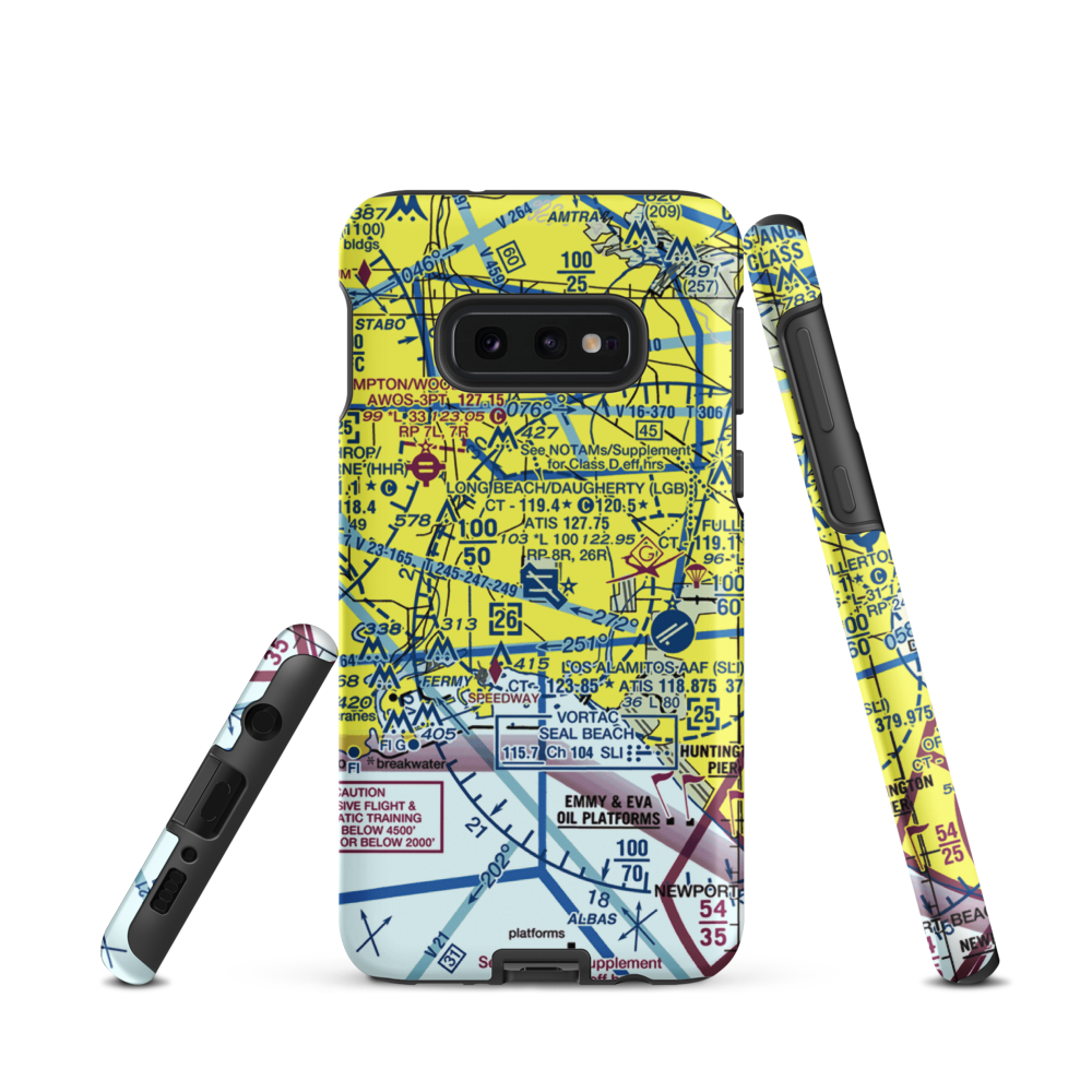 Long Beach /Daugherty Field/ Airport (LGB) VFR Sectional Samsung Phone Case Samsung Galaxy S10e model shown