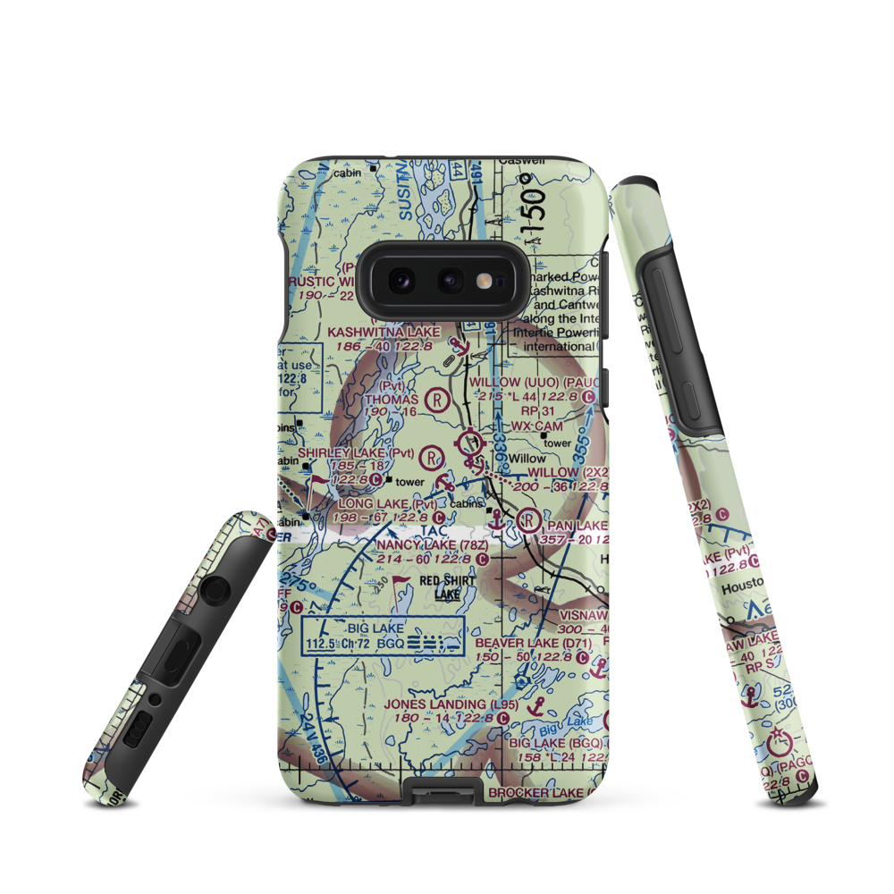Long Lake Airport (AK69) VFR Sectional Samsung Phone Case Samsung Galaxy S10 Plus model shown