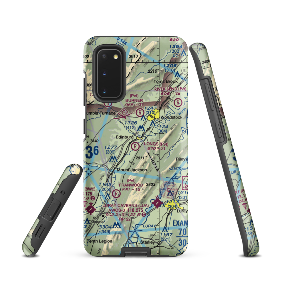 Longs Airport (VA32) VFR Sectional Samsung Phone Case Samsung Galaxy S20 model shown