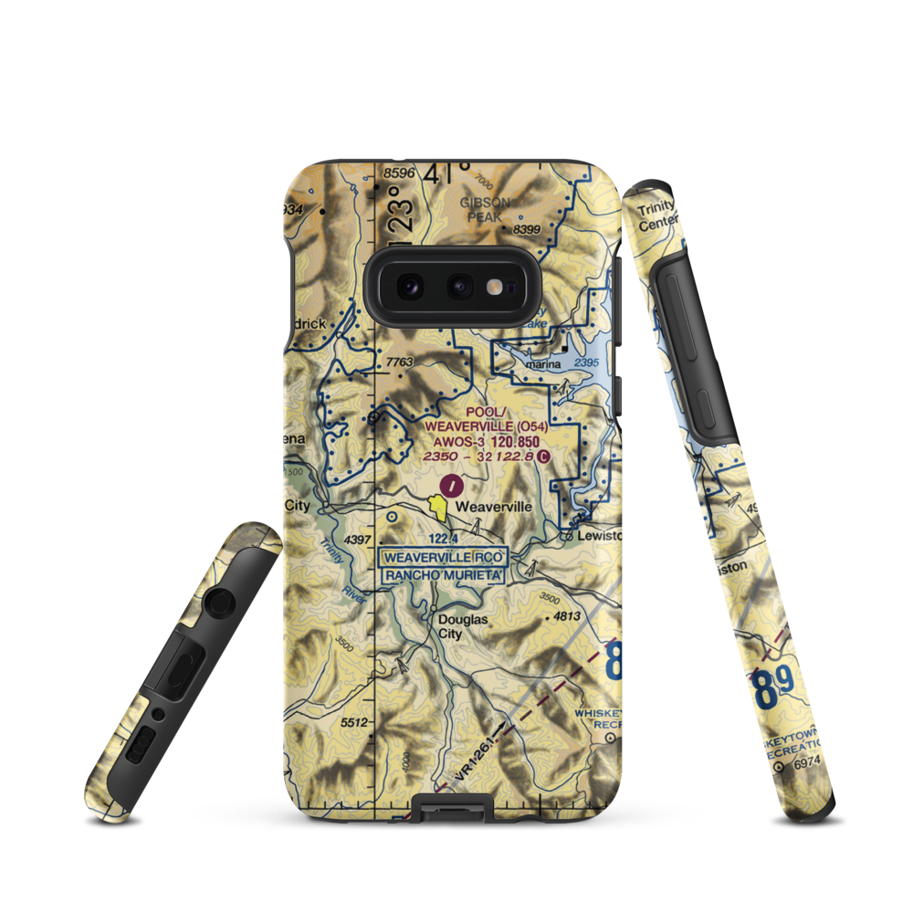 Lonnie Pool Field Weaverville Airport (O54) VFR Sectional Samsung Phone Case Samsung Galaxy S10 Plus model shown