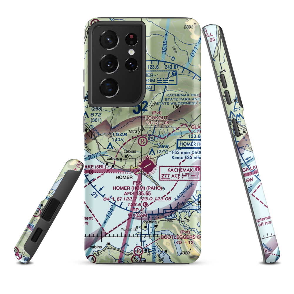 Lookout Airport (OL99) VFR Sectional Samsung Phone Case Samsung Galaxy S21 Ultra model shown