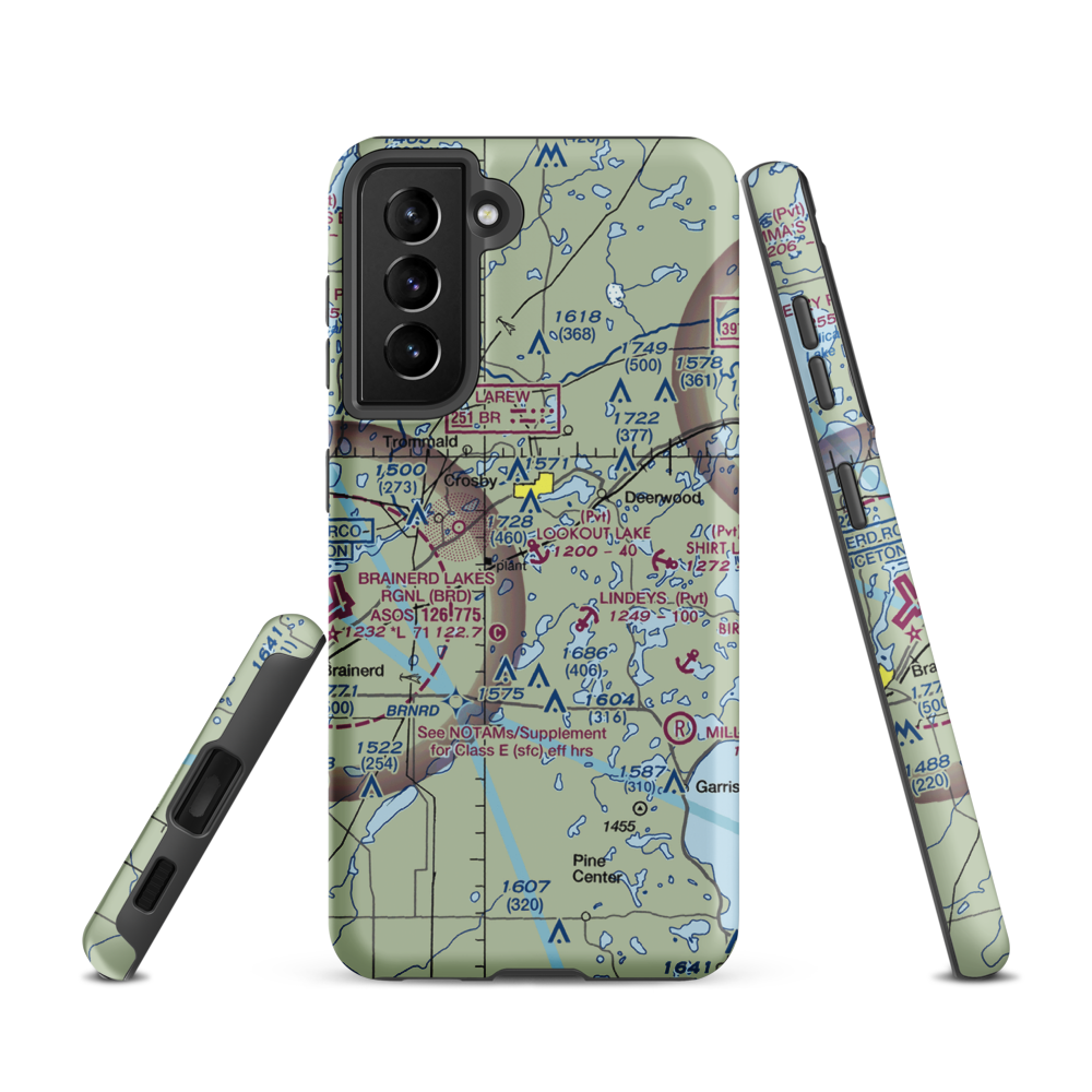 Lookout Lake Seaplane Base (10MN) VFR Sectional Samsung Phone Case Samsung Galaxy S21 model shown