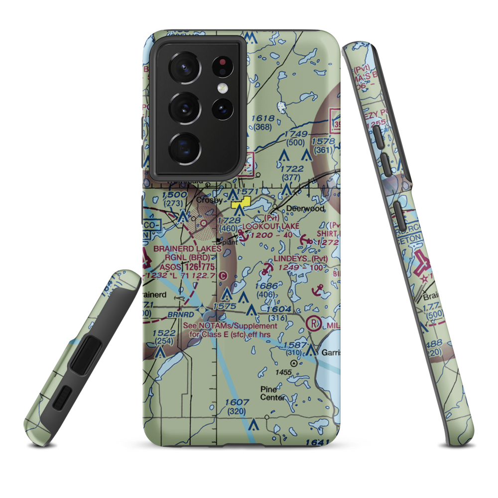 Lookout Lake Seaplane Base (10MN) VFR Sectional Samsung Phone Case Samsung Galaxy S21 Ultra model shown