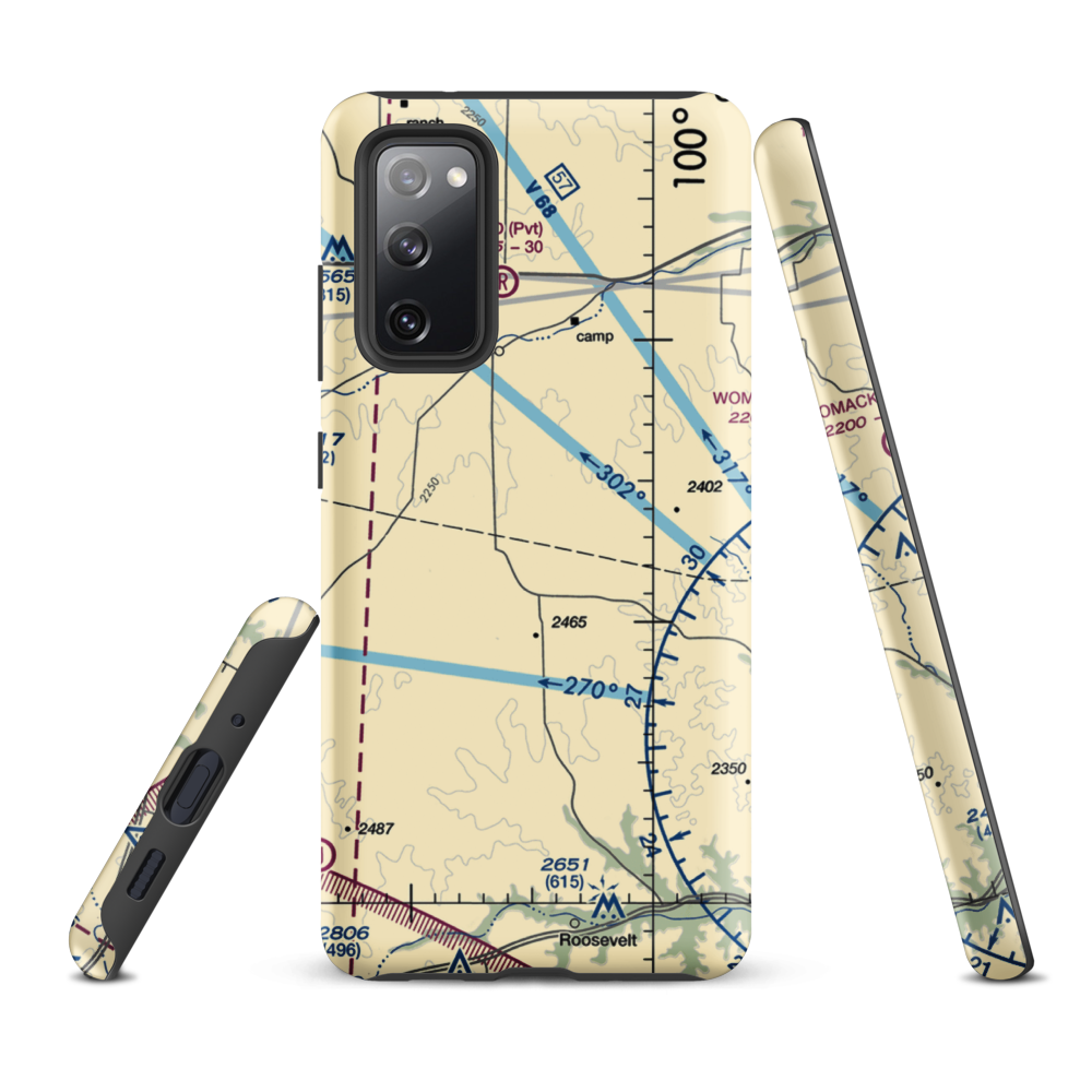 Lopez Ranch Airport (8TE3) VFR Sectional Samsung Phone Case Samsung Galaxy S20 FE model shown