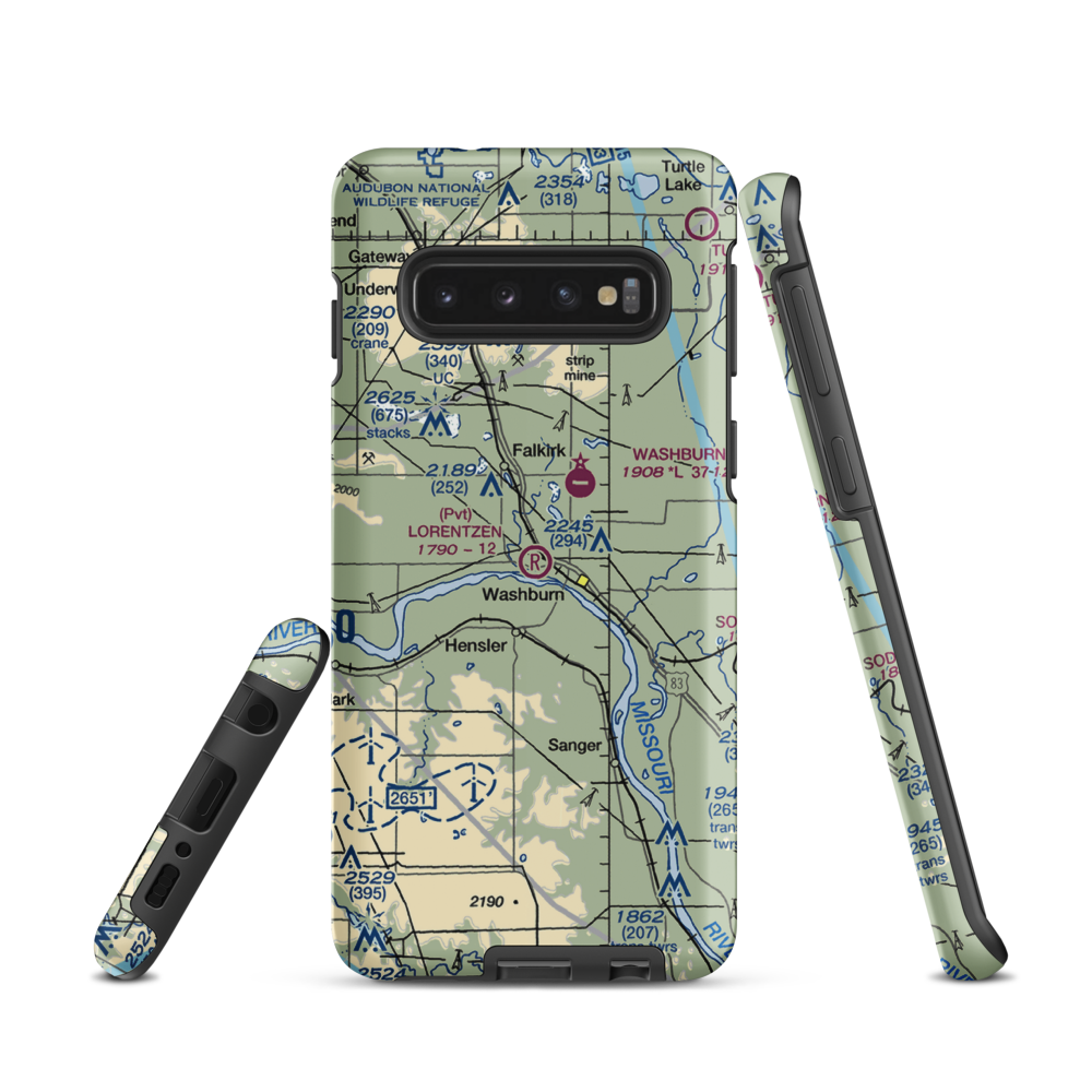 Lorentzen Airport (3NA2) VFR Sectional Samsung Phone Case Samsung Galaxy S10 model shown