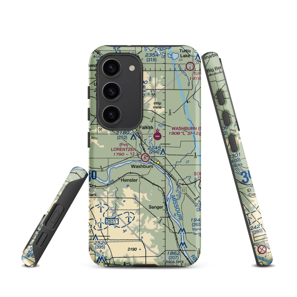 Lorentzen Airport (3NA2) VFR Sectional Samsung Phone Case Samsung Galaxy S23 model shown