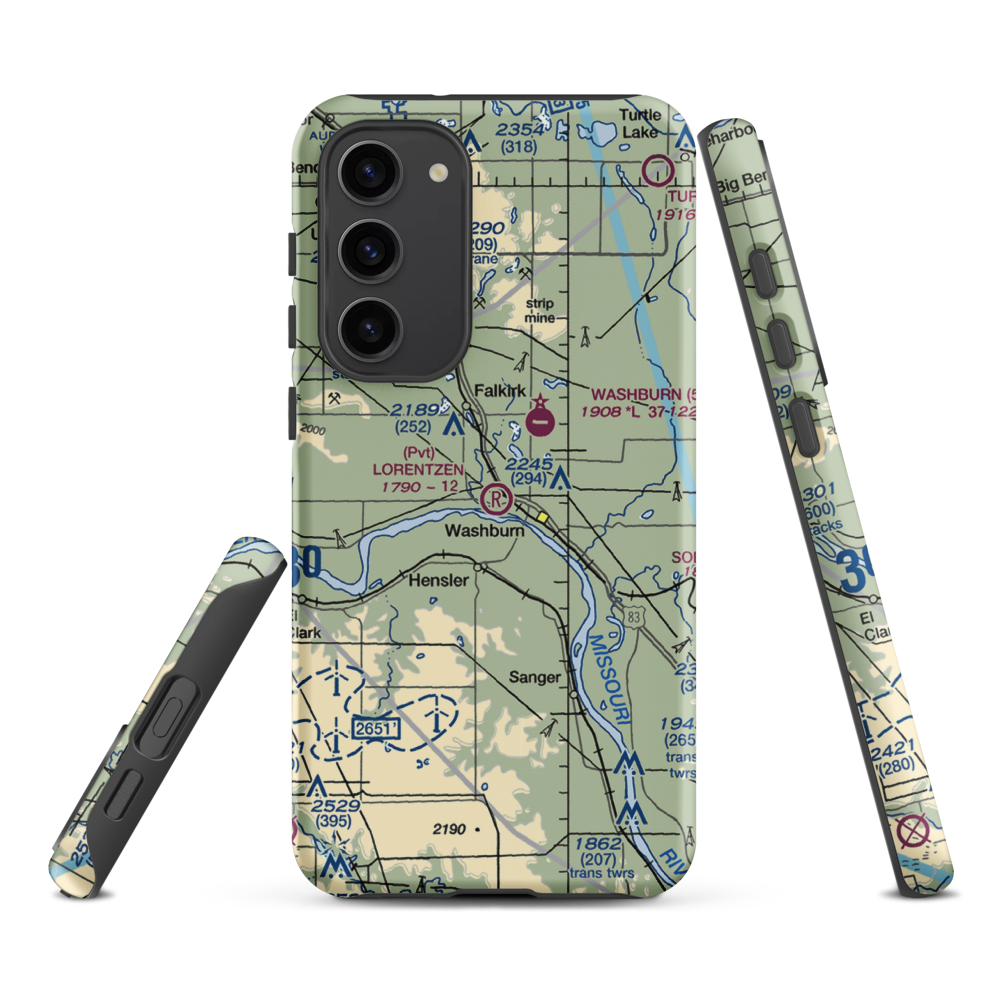 Lorentzen Airport (3NA2) VFR Sectional Samsung Phone Case Samsung Galaxy S23 Plus model shown