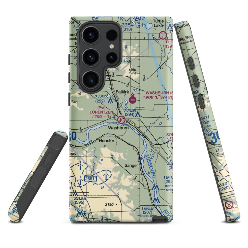 Lorentzen Airport (3NA2) VFR Sectional Samsung Phone Case Samsung Galaxy S23 Ultra model shown
