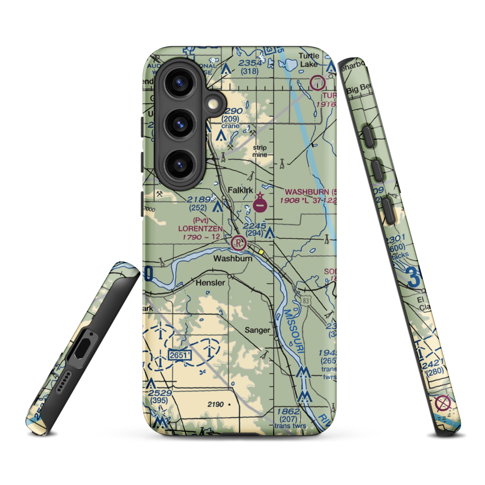 Lorentzen Airport (3NA2) VFR Sectional Samsung Phone Case Samsung Galaxy S24 Plus model shown