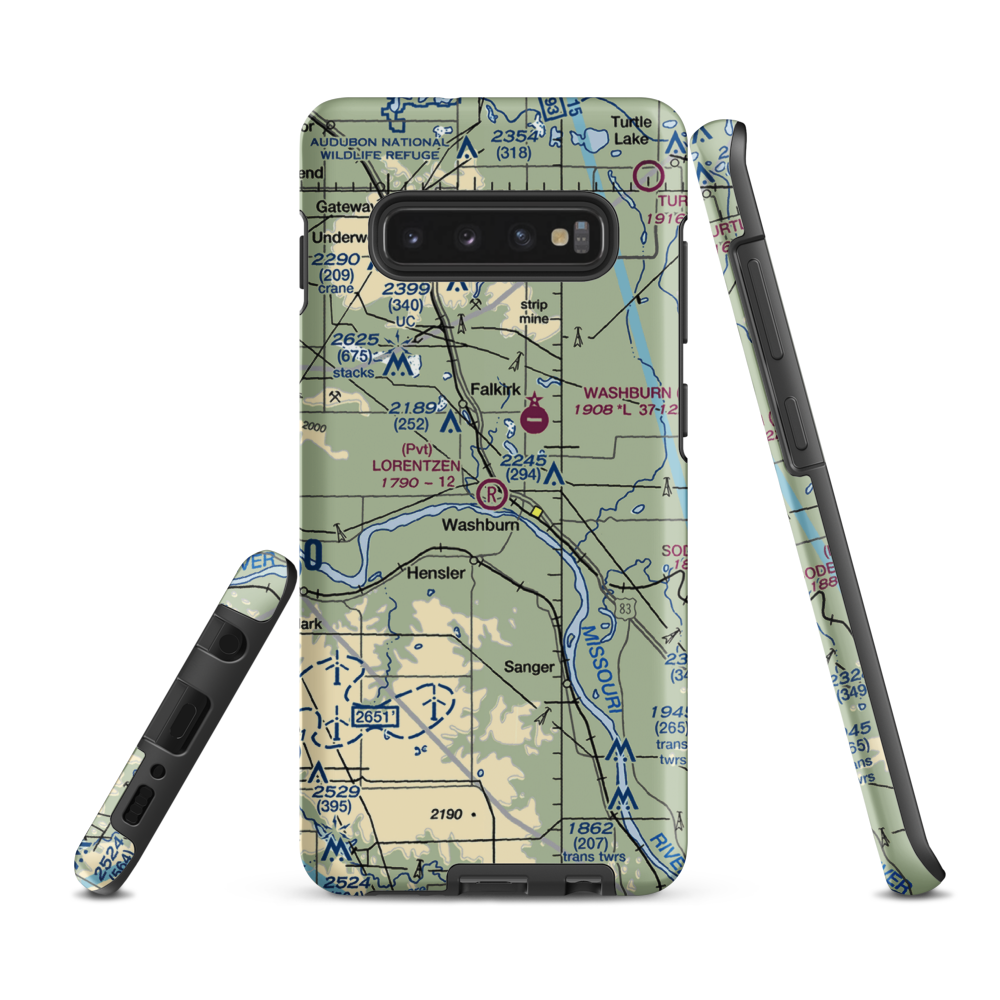 Lorentzen Airport (3NA2) VFR Sectional Samsung Phone Case Samsung Galaxy S10 Plus model shown