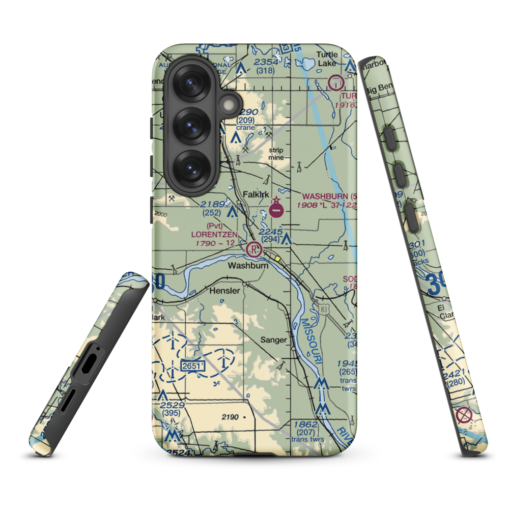Lorentzen Airport (3NA2) VFR Sectional Samsung Phone Case Samsung Galaxy S25 Plus model shown