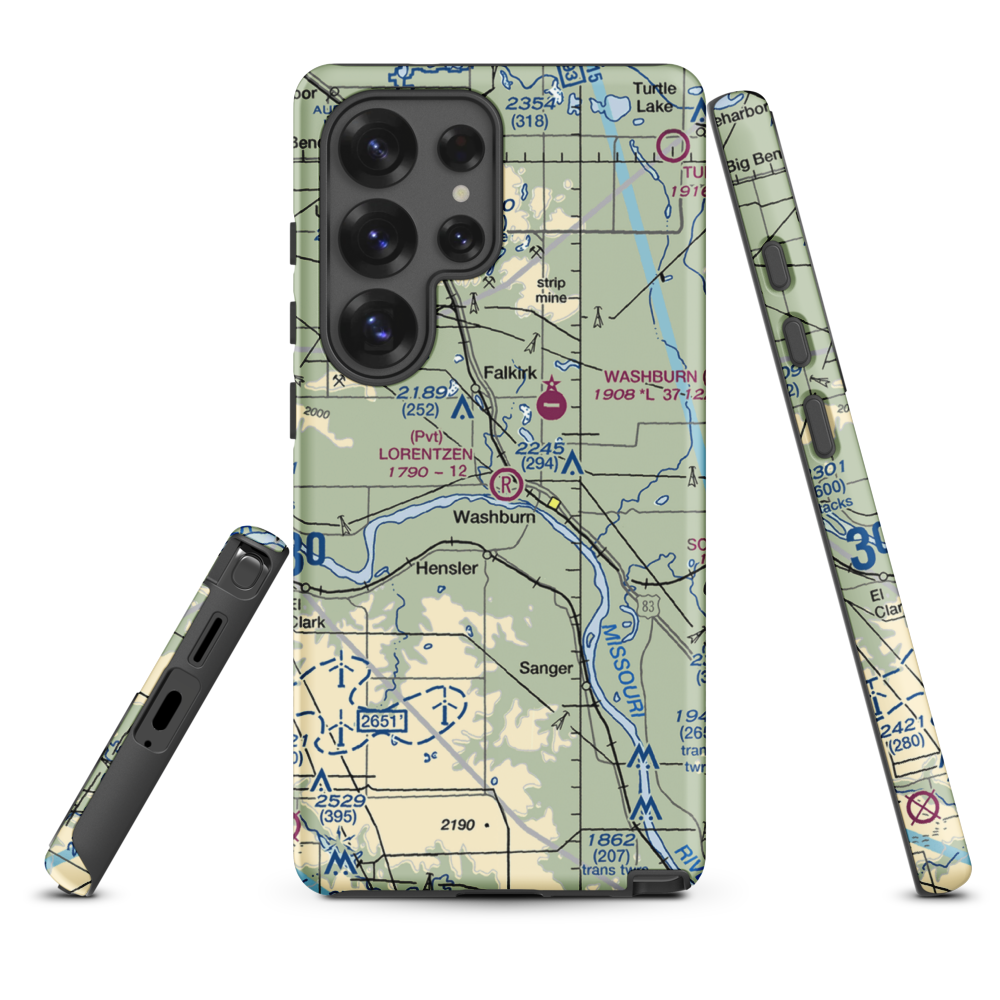 Lorentzen Airport (3NA2) VFR Sectional Samsung Phone Case Samsung Galaxy S25 Ultra model shown