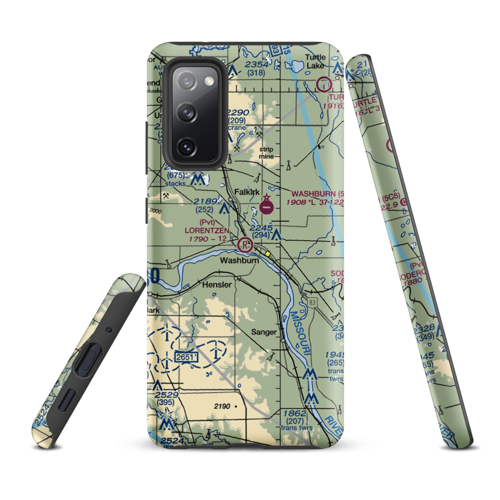 Lorentzen Airport (3NA2) VFR Sectional Samsung Phone Case Samsung Galaxy S20 FE model shown