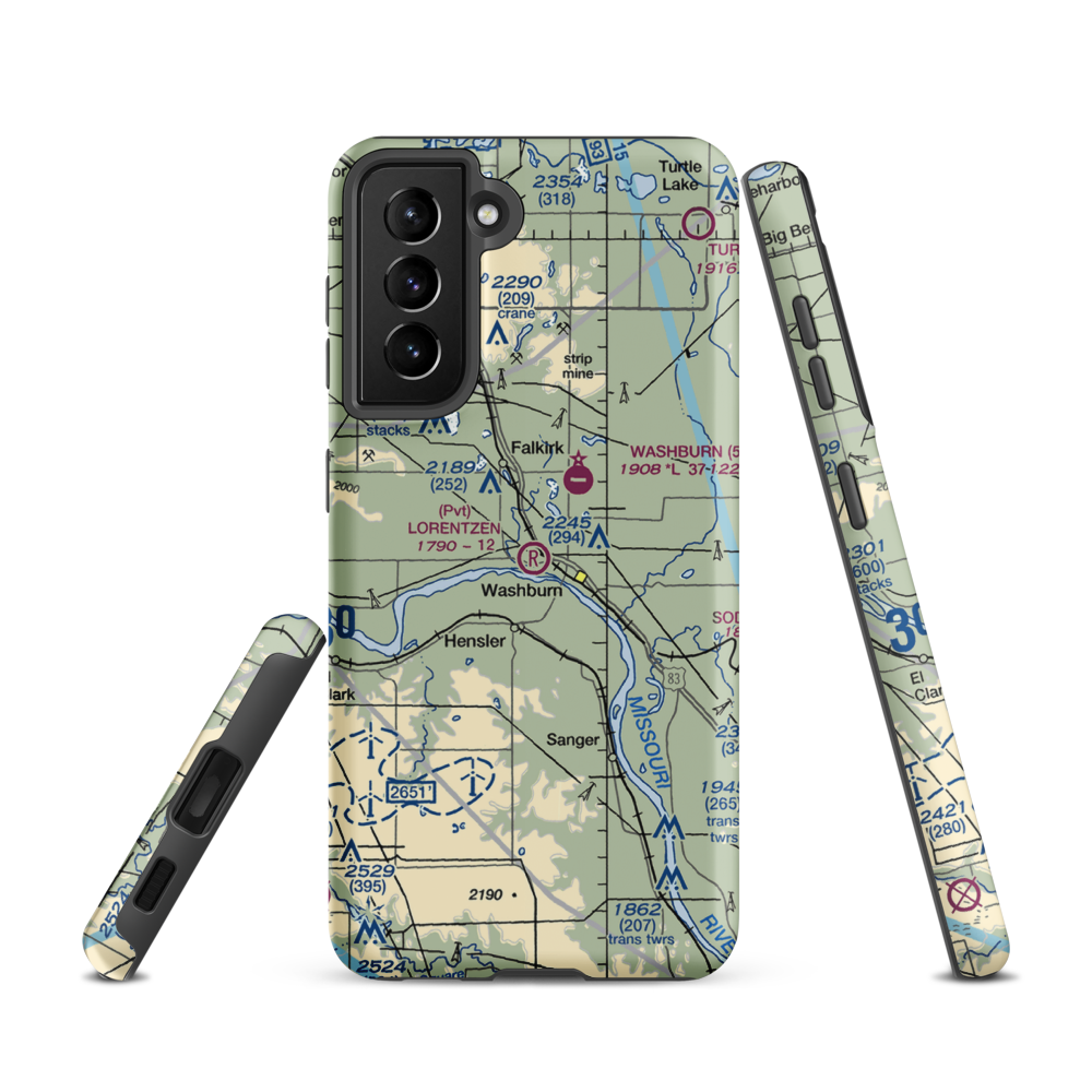 Lorentzen Airport (3NA2) VFR Sectional Samsung Phone Case Samsung Galaxy S21 model shown