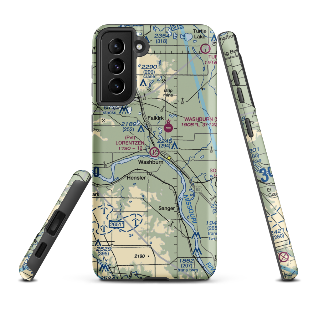 Lorentzen Airport (3NA2) VFR Sectional Samsung Phone Case Samsung Galaxy S21 Plus model shown