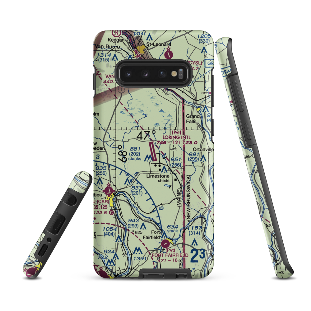 Loring International Airport (LIZ) VFR Sectional Samsung Phone Case Samsung Galaxy S10 Plus model shown