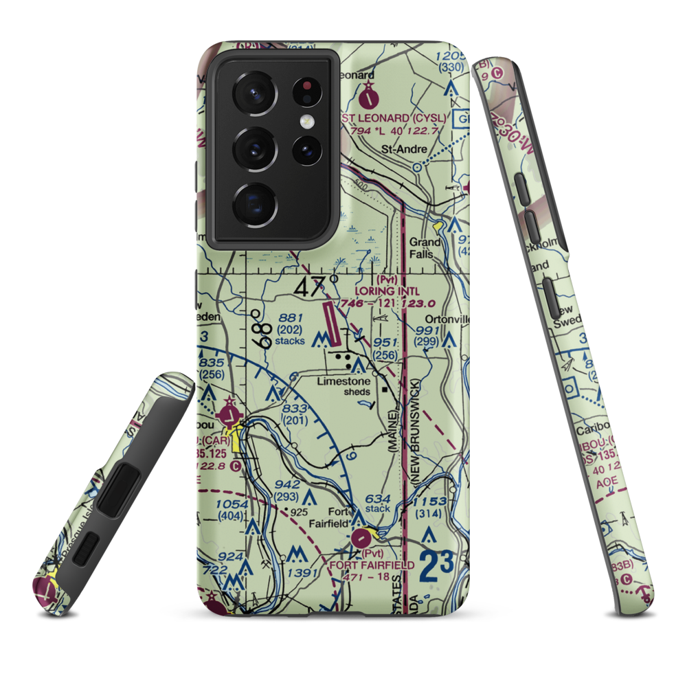 Loring International Airport (LIZ) VFR Sectional Samsung Phone Case Samsung Galaxy S21 Ultra model shown