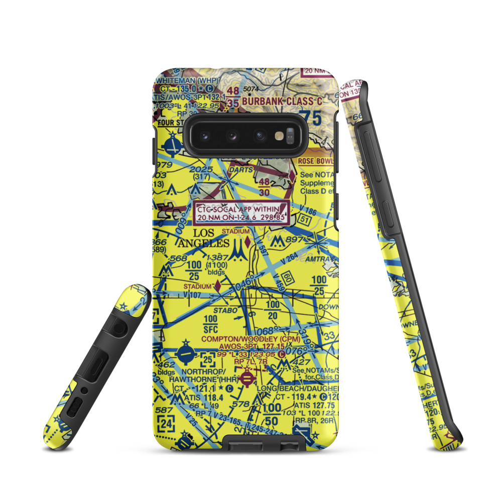 Los Angeles City Hall East Heliport (59L) VFR Sectional Samsung Phone Case Samsung Galaxy S10 model shown