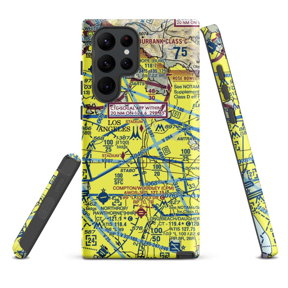 Los Angeles City Hall East Heliport (59L) VFR Sectional Samsung Phone Case Samsung Galaxy S22 Ultra model shown