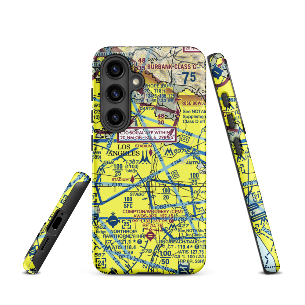 Los Angeles City Hall East Heliport (59L) VFR Sectional Samsung Phone Case Samsung Galaxy S24 model shown