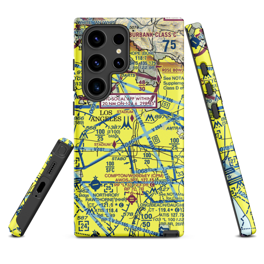 Los Angeles City Hall East Heliport (59L) VFR Sectional Samsung Phone Case Samsung Galaxy S24 Ultra model shown