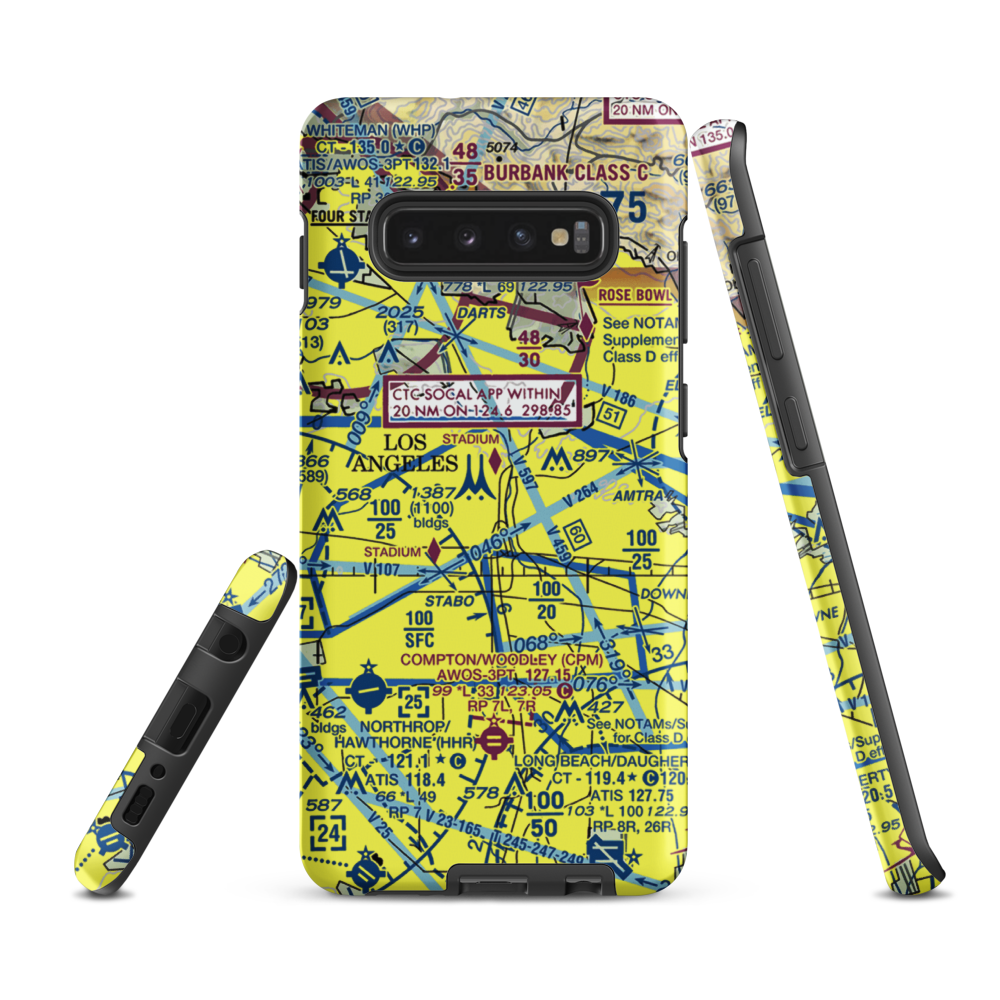 Los Angeles City Hall East Heliport (59L) VFR Sectional Samsung Phone Case Samsung Galaxy S10 Plus model shown