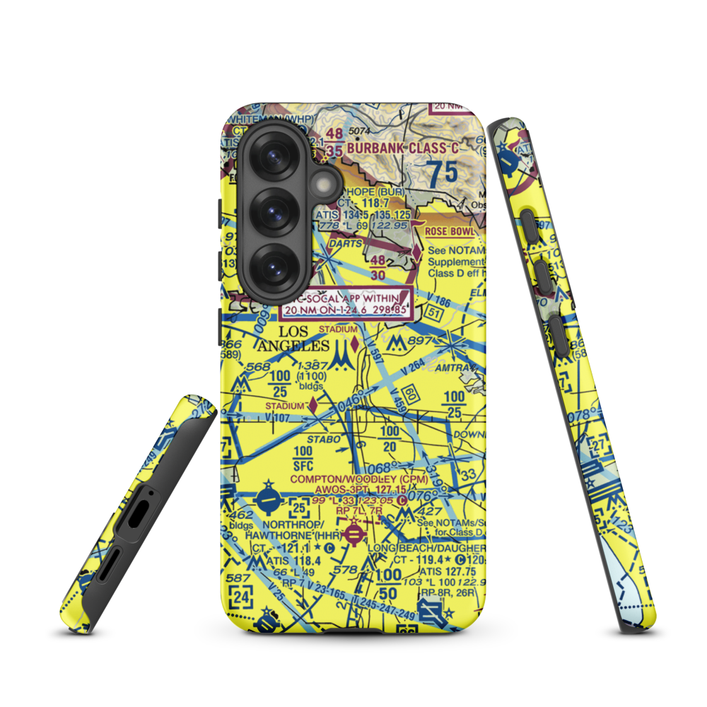 Los Angeles City Hall East Heliport (59L) VFR Sectional Samsung Phone Case Samsung Galaxy S25 model shown
