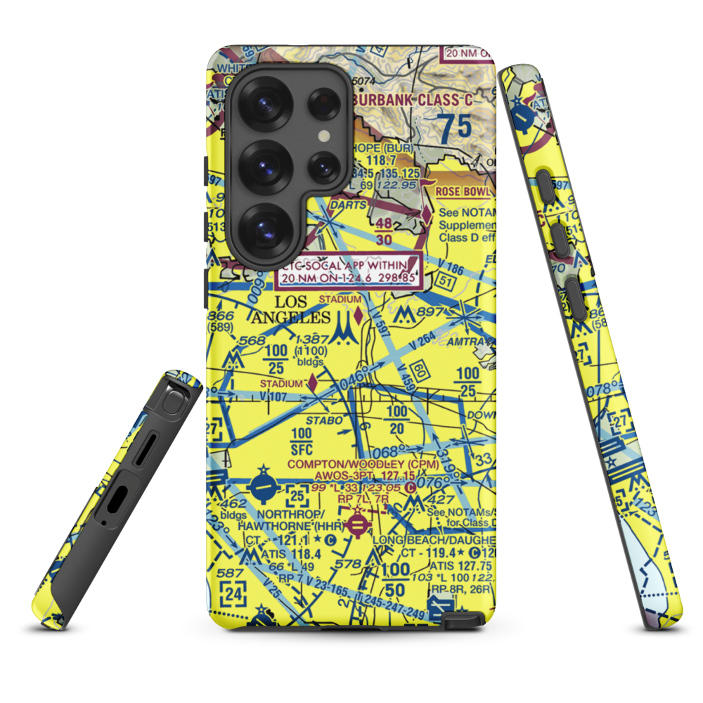 Los Angeles City Hall East Heliport (59L) VFR Sectional Samsung Phone Case Samsung Galaxy S25 Ultra model shown