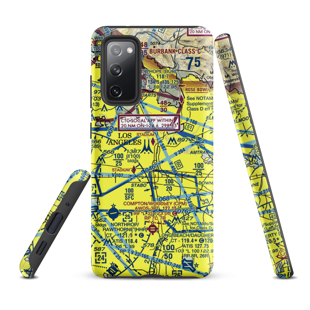Los Angeles City Hall East Heliport (59L) VFR Sectional Samsung Phone Case Samsung Galaxy S20 FE model shown