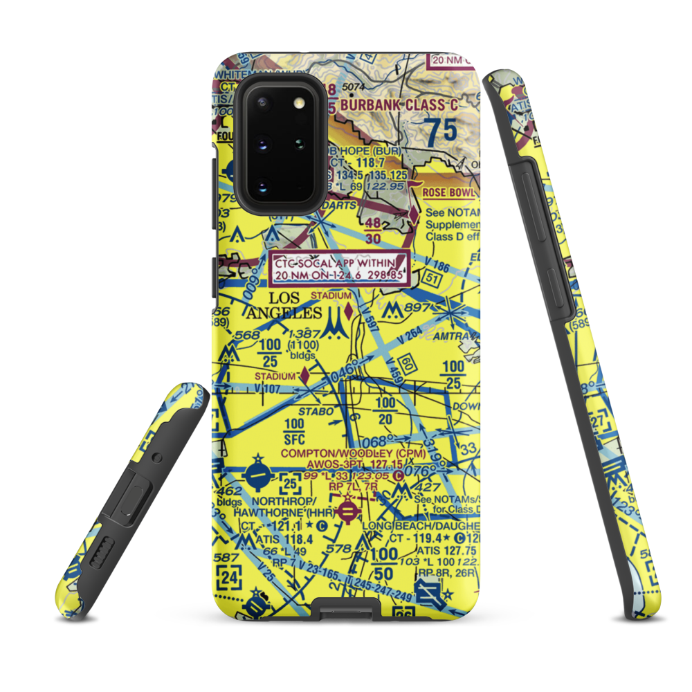 Los Angeles City Hall East Heliport (59L) VFR Sectional Samsung Phone Case Samsung Galaxy S20 Plus model shown