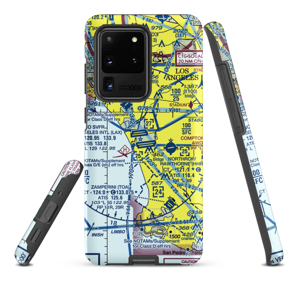 Los Angeles International Airport (LAX) VFR Sectional Samsung Phone Case Samsung Galaxy S20 Ultra model shown