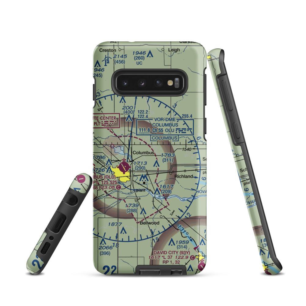 Loseke Airstrip (NE37) VFR Sectional Samsung Phone Case Samsung Galaxy S10 model shown