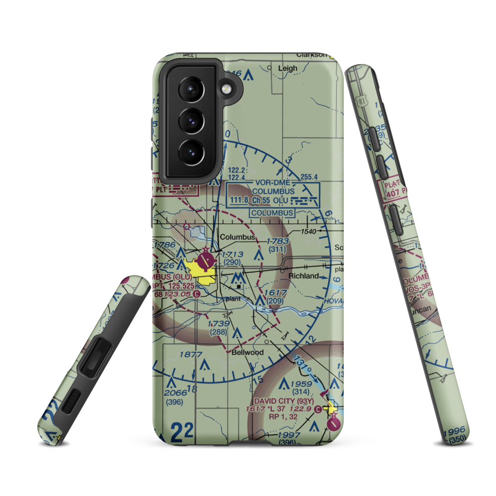 Loseke Airstrip (NE37) VFR Sectional Samsung Phone Case Samsung Galaxy S21 FE model shown