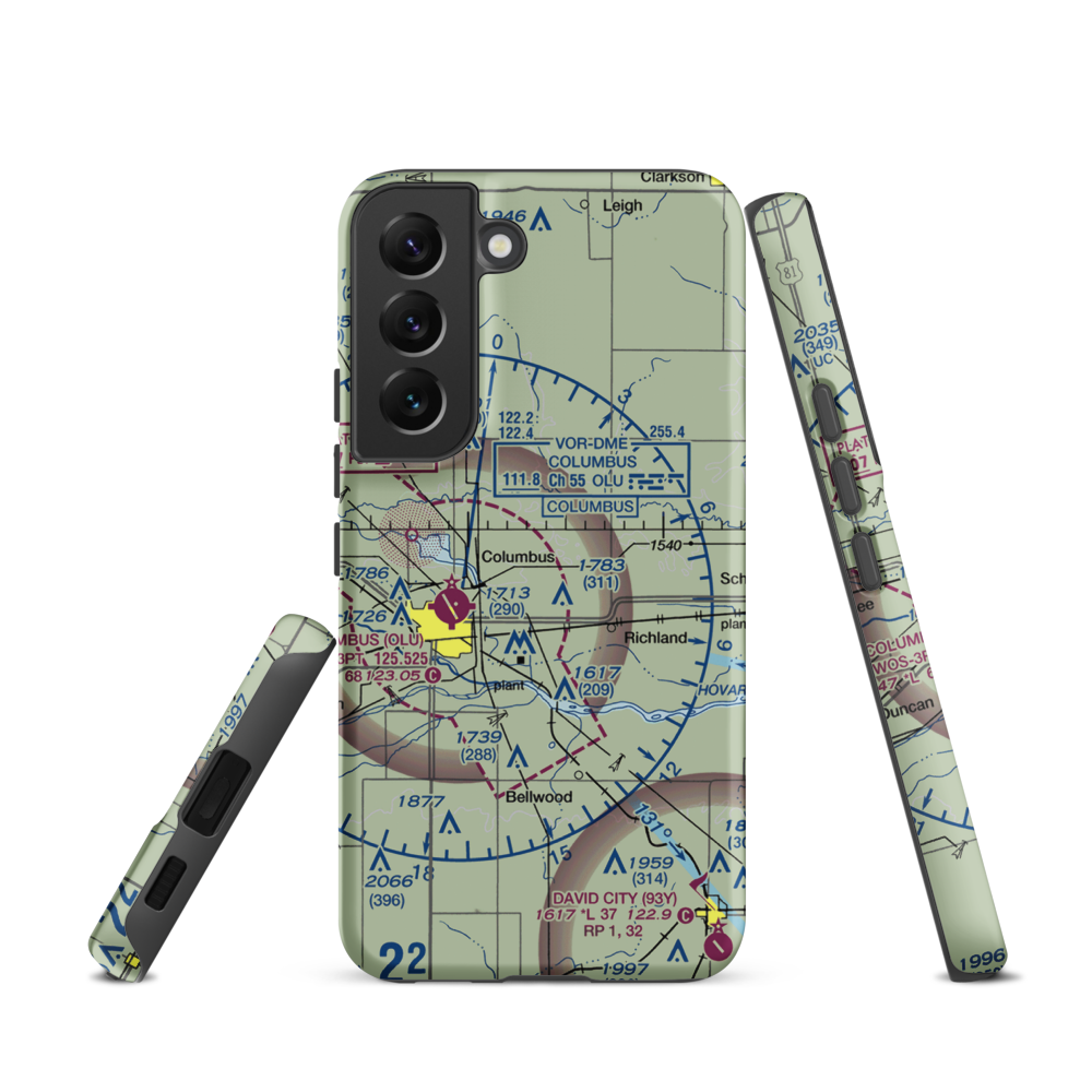 Loseke Airstrip (NE37) VFR Sectional Samsung Phone Case Samsung Galaxy S22 model shown