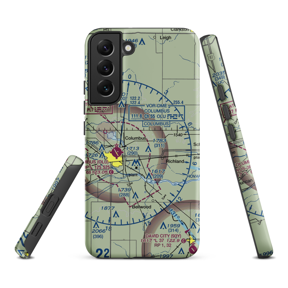 Loseke Airstrip (NE37) VFR Sectional Samsung Phone Case Samsung Galaxy S22 Plus model shown