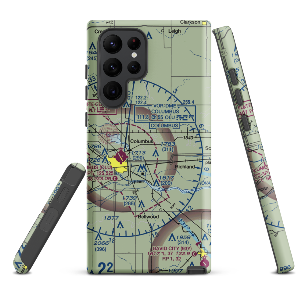 Loseke Airstrip (NE37) VFR Sectional Samsung Phone Case Samsung Galaxy S22 Ultra model shown