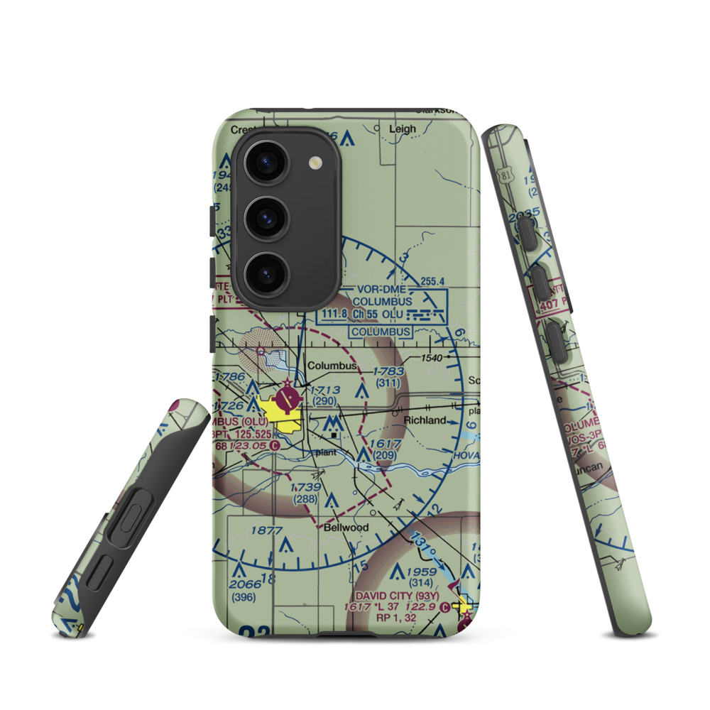 Loseke Airstrip (NE37) VFR Sectional Samsung Phone Case Samsung Galaxy S23 model shown