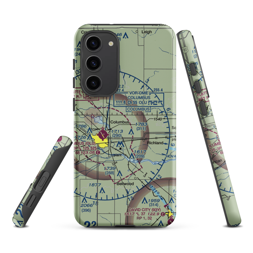 Loseke Airstrip (NE37) VFR Sectional Samsung Phone Case Samsung Galaxy S23 Plus model shown