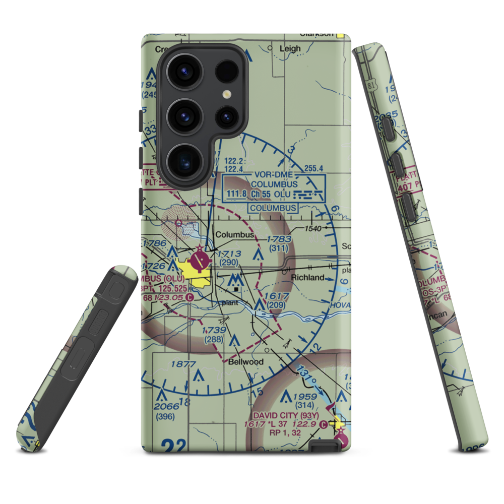Loseke Airstrip (NE37) VFR Sectional Samsung Phone Case Samsung Galaxy S23 Ultra model shown