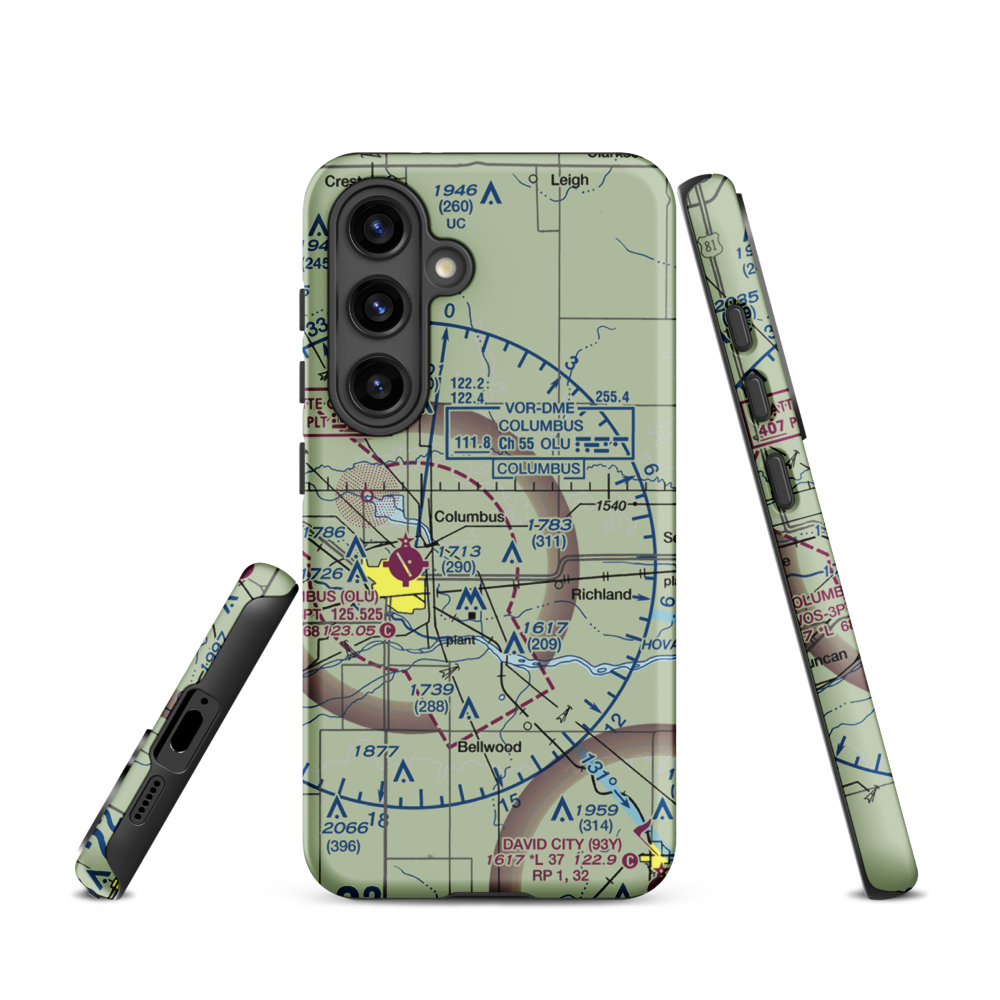 Loseke Airstrip (NE37) VFR Sectional Samsung Phone Case Samsung Galaxy S24 model shown