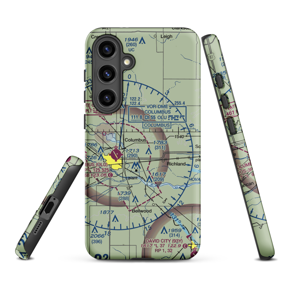 Loseke Airstrip (NE37) VFR Sectional Samsung Phone Case Samsung Galaxy S24 Plus model shown