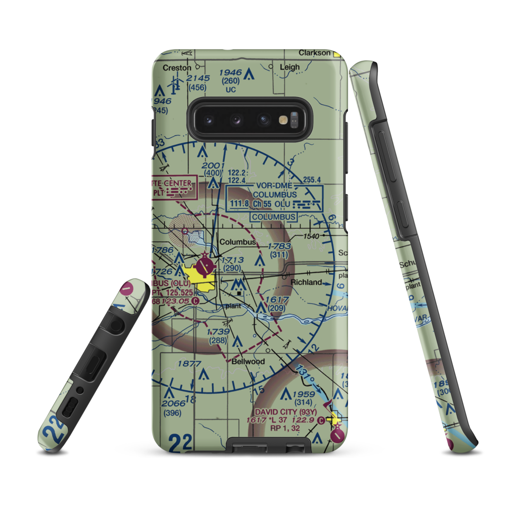 Loseke Airstrip (NE37) VFR Sectional Samsung Phone Case Samsung Galaxy S10 Plus model shown